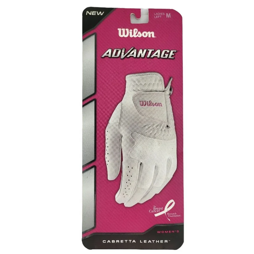Wilson Advantage Leather Left‎ Hand Golf Glove Medium Breast Cancer Awareness